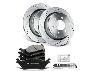 Drilled and Slotted 6-Lug Brake Rotor and Pad Kit; Rear (12-14 F-150; 15-20 F-150 w/ Manual Parking Brake)