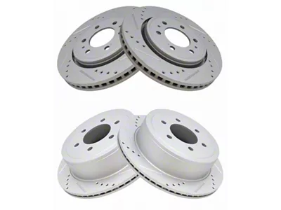 Drilled and Slotted 6-Lug Rotors; Front and Rear (10-11 F-150)