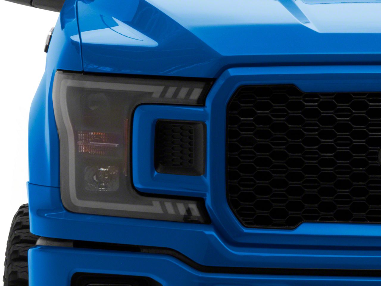 F 150 Drl Led Light Bar Projector Headlights Black Housing Smoked Lens 18 20 F 150 W Factory 9987