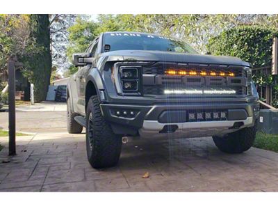 Dual 40-Inch White and Amber LED Light Bars with Grille Mounting Brackets (21-23 F-150 Raptor)