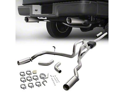 Dual Exhaust System with Polished Tips; Rear Exit (04-08 5.4L F-150)