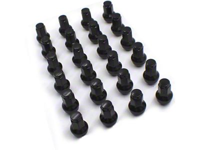 Factory Style Black Acorn Lug Nut Kit; 13/16-Inch; Set of 24 (04-14 F-150)