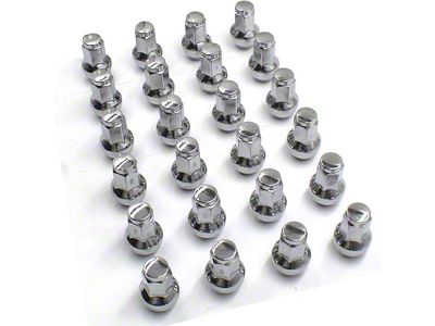 Factory Style Chrome Acorn Lug Nut Kit; 13/16-Inch; Set of 24 (04-14 F-150)