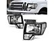 Factory Style Headlights; Black Housing; Clear Lens (09-14 F-150 w/ Factory Halogen Headlights)