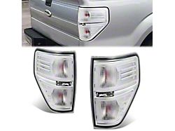 Factory Style Tail Lights; Chrome Housing; Clear Lens (09-14 F-150 Styleside)