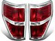 Factory Style Tail Lights; Chrome Housing; Red Lens (09-14 F-150 Styleside)