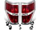 Factory Style Tail Lights; Chrome Housing; Red Lens (09-14 F-150 Styleside)