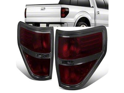 Factory Style Tail Lights; Chrome Housing; Smoked Lens (09-14 F-150 Styleside)