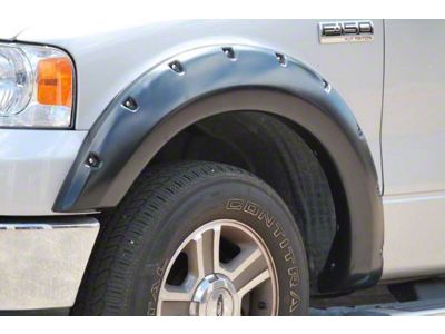 Elite Series Rivet Style Fender Flares; Front; Smooth Black (04-08 F-150)