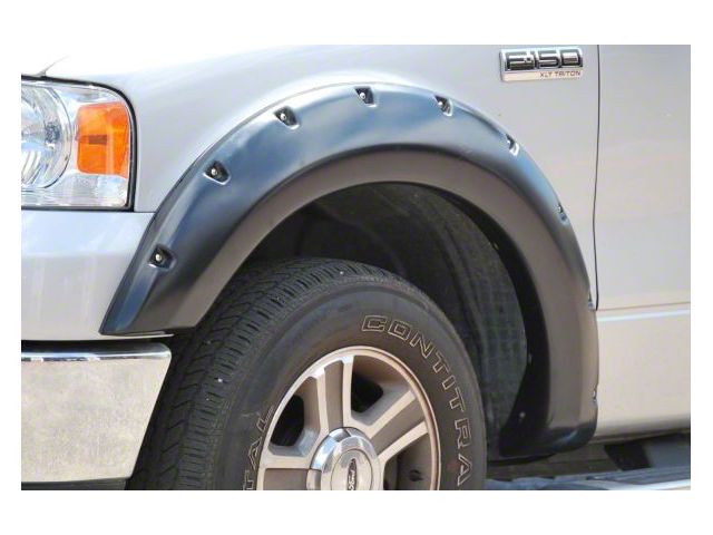 Elite Series Rivet Style Fender Flares; Front; Textured Black (04-08 F-150)