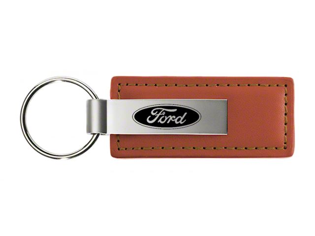 Ford Leather Key Fob; Brown