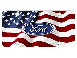 Ford License Plate; Wave Flag (Universal; Some Adaptation May Be Required)