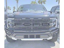 Front Grille Insert Letters; Domed Carbon Fiber with Code Orange Outline (2024 F-150 Raptor)