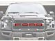 Front Grille Letter Overlays; Reflective Black Topo (17-20 F-150 Raptor)