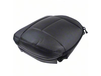 Front Seat Bottom Cover; Driver Side; Ebony Black Synthetic Leather (04-08 F-150)