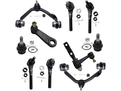 Front Upper Control Arms with Ball Joints, Idler Arm, Pitman Arm, Sway Bar Links and Tie Rods; 3.43-Inch Bolt Pattern (97-03 4WD F-150)