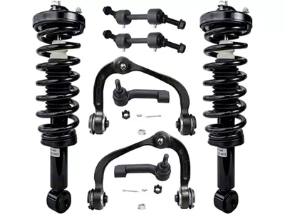 Front Upper Control Arms with Front Spring and Strut Assemblies, Sway Bar Links and Tie Rods (09-13 2WD F-150)