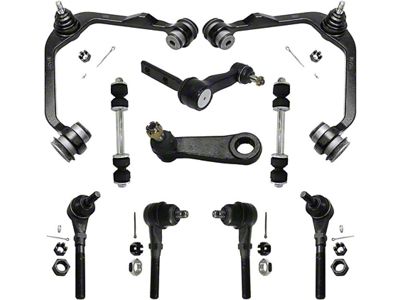 Front Upper Control Arms with Idler Arm, Pitman Arm, Sway Bar Links and Tie Rods; 2.48-Inch Bolt Pattern (97-03 4WD F-150)