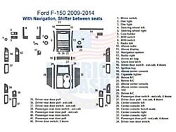 Full Dash Trim Kit; Brushed Aluminum Finish (09-14 F-150 w/ Navigation & Shifter Flow-Through Center Console)