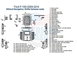 Full Dash Trim Kit; Carbon Fiber Finish (09-14 F-150 w/ Shifter Flow-Through Center Console & w/o Navigation)