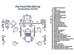 Full Dash Trim Kit; Carbon Fiber Finish (21-25 F-150 w/ Bucket Seats)