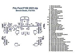 Full Dash Trim Kit; Lincoln Burlwood Finish (21-25 F-150 w/ Bench Seat)