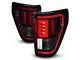 Full LED Tail Lights with Sequential Turn Signal; Black Housing; Smoked Lens (21-23 F-150 w/ Factory Halogen Non-BLIS Tail Lights)