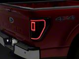 Full LED Tail Lights with Sequential Turn Signal; Black Housing; Clear Lens (21-23 F-150 w/ Factory Halogen BLIS Tail Lights)