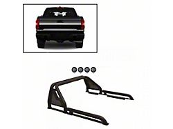 Gladiator Roll Bar with 5.30-Inch Black Round Flood LED Lights; Black (00-25 F-150 Styleside)