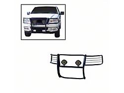 Grille Guard with 7-Inch Black Round LED Lights; Black (04-08 F-150)