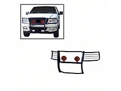 Grille Guard with 7-Inch Red Round LED Lights; Black (04-08 F-150)