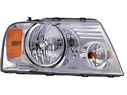 Halogen Headlight; Chrome Housing; Clear Lens; Passenger Side (04-08 F-150)