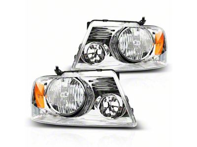 Halogen Headlights; Chrome Housing; Clear Lens (04-08 F-150)