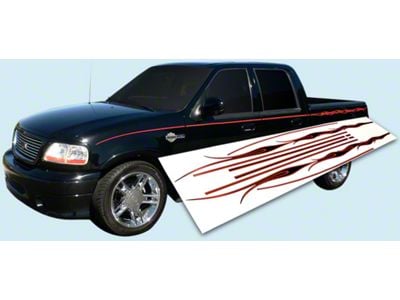 Harley Davidson Edition Upper Flame Stripes; Charcoal/Red/Dark Red (2002 F-150 Harley Davidson)