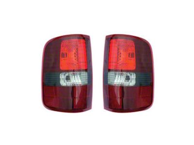 Harley Davidson Style Tail Lights; Black Housing; Red/Clear Lens (04-08 F-150 Styleside)