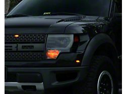 Headlight Amber Corner Vinyl; Matte Black (09-14 F-150)