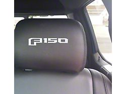 Headrest Decals with F-150 Logo; White (15-20 F-150 w/ Leather Seats)