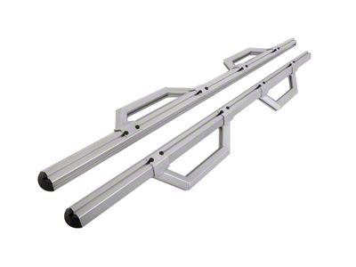 Hex Series Side Step Bars without Mounting Brackets; Silver (15-24 F-150 SuperCrew)
