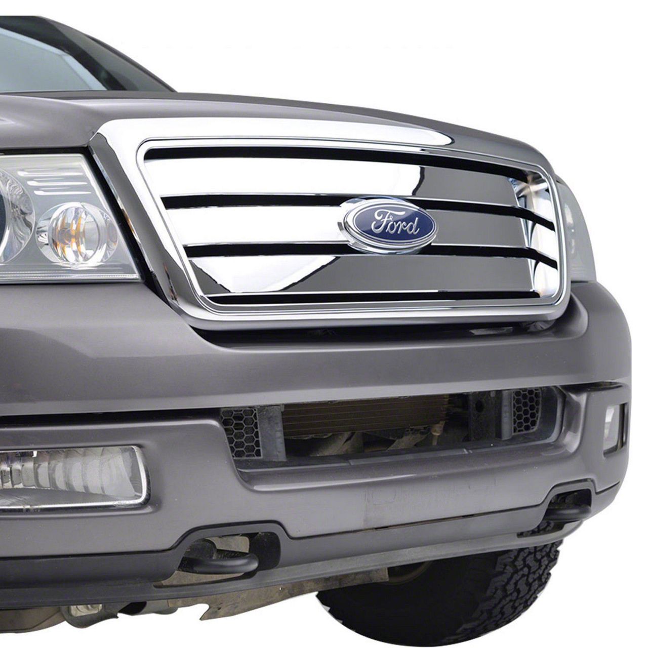 F-150 Horizontal Upper Replacement Grille; Chrome (04-08 F-150)