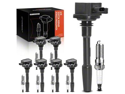 Ignition Coil Set with Iridium Spark Plugs; Black (18-20 5.0L F-150)