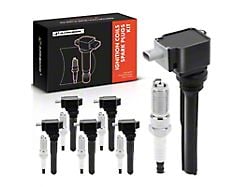 Ignition Coil Set with Iridium Spark Plugs; Black (17-19 3.5L EcoBoost F-150)