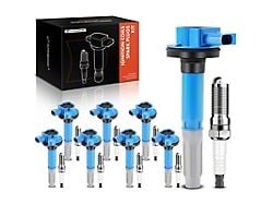 Ignition Coil Set with Iridium Spark Plugs; Blue (11-Early 16 5.0L F-150)