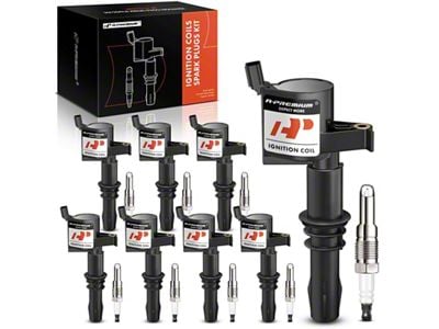 Ignition Coil Set with Platinum Spark Plugs; Black (05-Early 08 5.4L F-150)