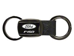 F-150 Leather Tri-Ring Key Fob; Gunmetal