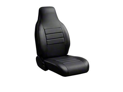 LeatherLite Series Front Seat Covers; Black (01-03 F-150 w/ Bucket Seats & Built-In Seat Belts)