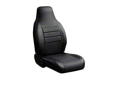 LeatherLite Series Front Seat Covers; Black (97-02 F-150 w/ Solid Bench Seat)