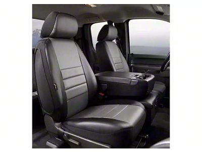 Fia LeatherLite Series Front Seat Covers; Gray (01-03 F-150 w/ Bucket Seats)