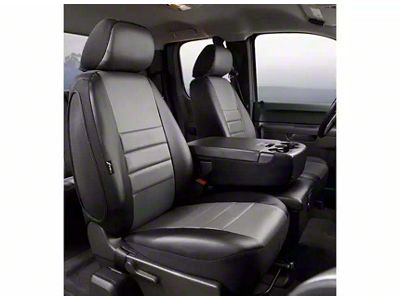 Fia LeatherLite Series Front Seat Covers; Gray (15-24 F-150 w/ Bench Seat)