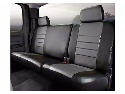 Fia LeatherLite Series Rear Seat Cover; Gray (01-03 F-150 SuperCrew)