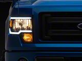 LED Bar Factory Style Headlights; Matte Black Housing; Clear Lens (09-14 F-150 w/ Factory Halogen Headlights)